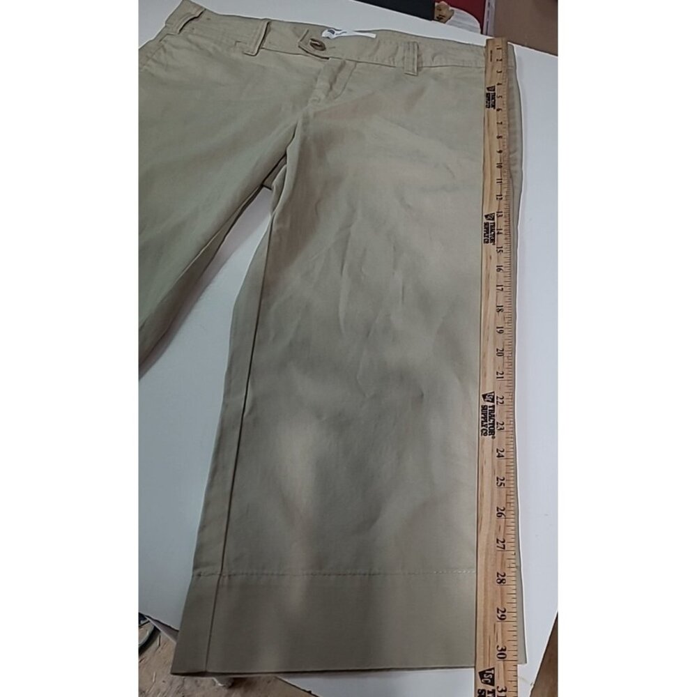 Gap Favorite Khaki Capri Women’s Sz 10 Flat Front Tan Pockets Capri Pants - Picture 10 of 11